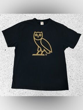 Ovo October’s Very Own Drake Graphic Tee Owl Logo Black Distressed XL